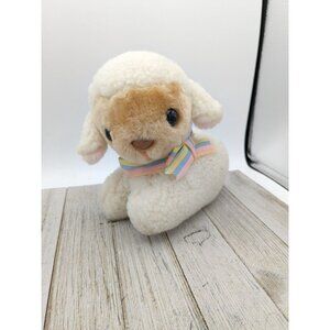 Vintage 1984 AVON Plush LAMB Bank w/ Stopper Stuffed Animal Toy